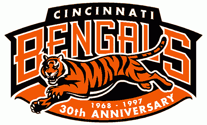 Cincinnati Bengals 1997 Anniversary Logo iron on transfers for fabric